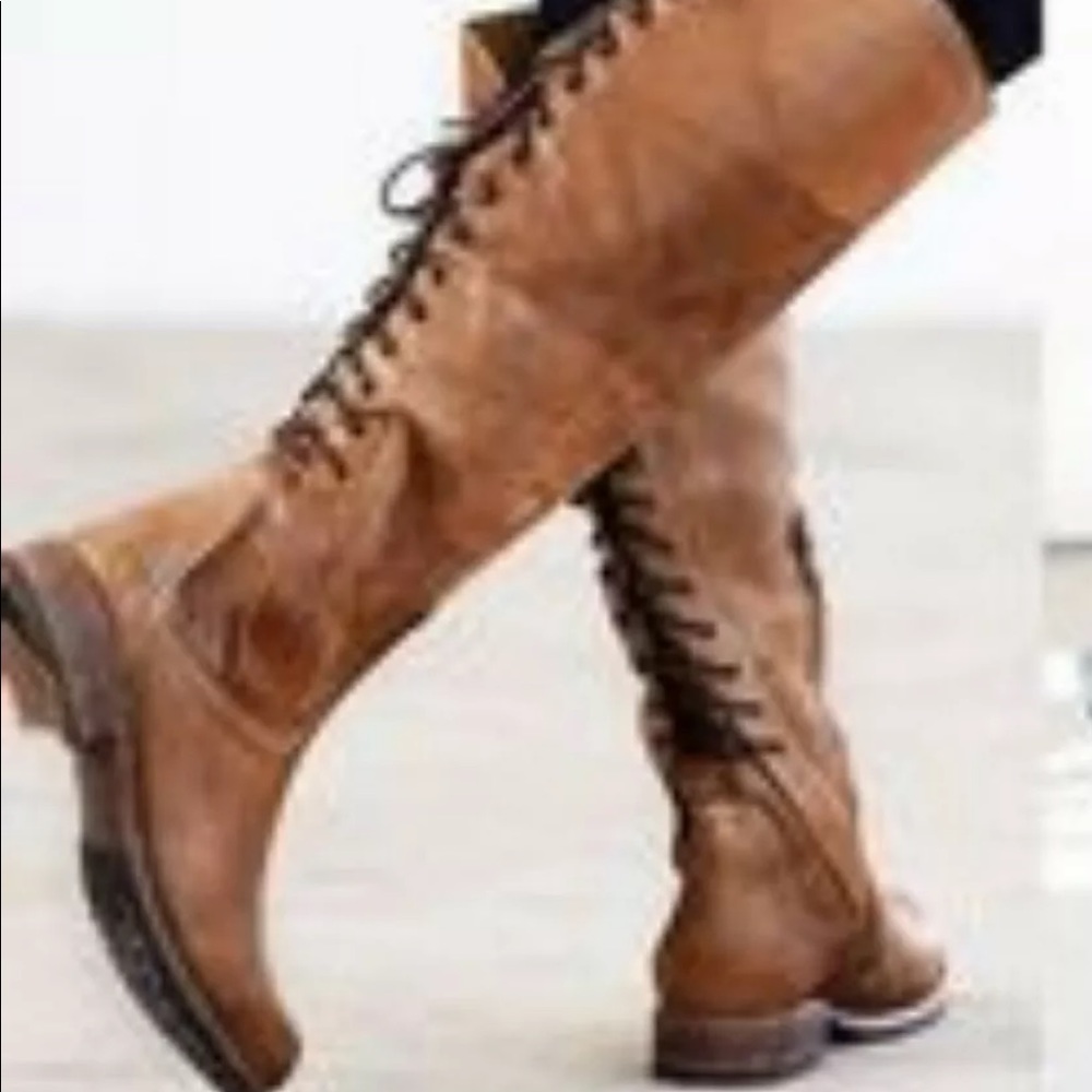 Bed Stu Brown/Tan Knee Boots- EUC